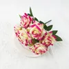 Fleurs décoratives Roses en velours artificiel Bouquet de la Saint-Valentin Jardin cadeau El Decoration Fake Rose Simulation Flower Wedding Decor