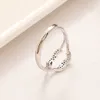 Designer Letter Bandringen Dames Heren Roestvrij staal Goud Golvergieide Liefde Luxe Open Ring Paar Ringen vinger bruiloft Sieraden Gift