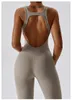 Leggings voor dames 2024 Zachte gezellige fitness yoga sportieve onesie sexy backless flare scrunch jumpsuit low rise pants spandex