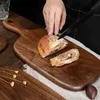 Quality Kitchen Wooden Chopping Blocks Beech Walnut Cutting Board Pizza Bread Fruit Sushi Tray Hangable Nonslip Tools 240411