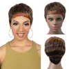 Bangs avec un nouveau point culminant pour femmes cicatricielles simulation à la mode courte coiffure coiffure coiffure de fibre synthétique perruque entièrement perruque