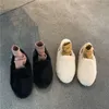 Casual Shoes Winter Plush Flats Square Buckle Strap Slip On Loafers Shallow Round Toe Furry Moccasins Female Korean Warm Wool For Women