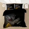 Ensembles de literie Pennywiseit Ensemble de couette couvre les couvertures d'horreur film Clown Series Counter Litting Ensembles lin linge de lit (pas de feuille) Ayr