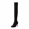 Boots Designer Crystal Bowtie High Boots Women Długie rozciąganie Slim Sock But High Heels Buty Woman Over the Knee Winte Bota S362