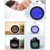 Horloges de projection multifonctionnelle réveil avec une fonction de parole de voix LED Récit d'alarme numérique 12/24 heures avec snooze chronique horaire