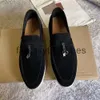 Loro Piano LP shoes Dress Shoes British Style Casual Womens Loafers Velvet Low Top Summer Walk Mens Flats 35-46 EA09