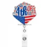 Ander Home Decor 10 PCS/Lot Custom Key Rings Nieuwe Styles Acryl Glitter Badge Holder 4e van JY American Heart Reel voor ziekenhuisarbeider DHAO9