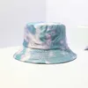 Designer Wide Brim Hats & Bucket Hats New men's and women's printed tie dyed fisherman hat outdoor sun protection bucket hat graffiti double-sided hat Caps