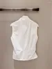 T-shirts pour femmes T-shirt T-shirt Femmes sans manches à moitié zipper 2024 Top blanc de printemps d'été
