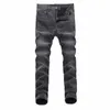 Designer de jeans pour hommes 2024 Été mince luxe noir automne homme slim fit petit pied pantalon décontracté élastique petit jean de jambe droite rqrp