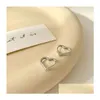 Hoop Huggie Fashion Luxury Heart Oorbellen voor vrouwen Designer Sieraden Gold Sier Party Gift Drop Delivery Ottr6