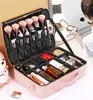 Borsa per cosmetica in pelle PU impermeabile Professional Professional Puntaggio di grande capacità Make Up Borse Boep Boep Borse per donne 240422