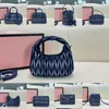 Luxusblau Denim Tasche klassische Designerin Miui Bag Damen Cowboy Eimer Bag Umschlag Leinwand Luxus Crossbody Mini Bag Verpackung Marke Totes Wallet Wallet