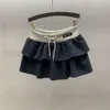 Summer Womens kort kjol miu designer klänning broderade tårta kjolar söta college stil miniklänningar