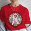 T-shirts pour femmes vêtements pour femmes lutte contre le cancer du sein t-shirts rose rose tee-shirt d'été léopard