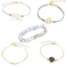 Bohême perle Bracelets Bracelets Set Gold Color Heart Pineapple Turtle Map Charm Beads Chain Bangle Ladies Boho Jewelry
