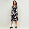 Casual Dresses Elegance 2 Piece Set Women's Dress Retro Flower Print Sleeveless V Neck Tank Outwear Crop Jackets Cardigan Sundress