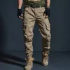 Khaki casual broek van hoge kwaliteit mannen tactische joggers camouflage laadbroek multi-pocket mode modes zwarte leger broek werkkleding 240423