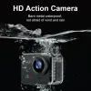 Kameror WiFi Mini Action Camera 40MP 4K 60fps Sport DV Cam 1.54 tum IPS -skärm 145 ° vid vinkel Optisk stabilisering för utomhussport