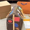 45 cm handväska designer väskor keepall duffel väskor stor kapacitet tygväska helg rese väskor belagd duk kohud läder axelväska dubbel zip stängning bagagepåse