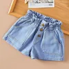 Shorts 2024 Arrivée Kids Girls Summer Denim Fashion Pants Princess Jeans Enfants