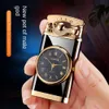 New Butane Torch Lighter Windproof Cigarette Cigar Lighter Gadgets Unusual Without Gas Lighters Rocker Arm Watch Metal for Men