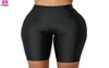 Kvinnor Hög midja Formande Yoga Shorts Forescence Green Pink Black Shiny Skinny Legings Workout Sport Gym Fitness3637233