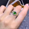 Klusterringar kjjeaxcmy boutique smycken 925 sterling silver inlagd naturlig diopside ädelsten kvinnlig lyxring stöddetektering