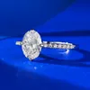 Choucong Brand Wedding Rings Ins Top verkopen Elegante fijne sieraden Real 100% 925 Sterling Silver 6*8 Oval Cut White Moissanite Diamond Dames Betrokkenheid Band Ring Gift