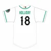 Custom Norfolk 18 Holliday gestikte honkbaljersey Een button-up honkbal shirt