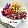 Dekorative Blumen 1Bundle 15 Köpfe Rose Perlenknospen Künstliche Rosebud -DIY Hochzeit Braut Bouquet gefälschte Geschenksimulation Blumendekoration