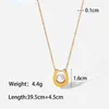 Ny 18K Gold Plated Chain Ring Pearl Pendant Necklace For Women's Party Wedding Present Rostfritt stål U-formad pärla Rund Pärlhalsband gratis frakt