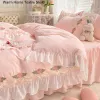 sets Princess estilo estilo coreano Salia Cama de cama bordada bordada de renda de renda de renda de tampa para meninas têxteis de luxo