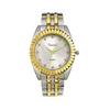 Gorące sprzedawane zegarki hurtowo -mody Gold kwarcowe Zestaw stalowy pasek męski i damski zegarek