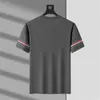 Camisetas 2024 NUEVA Marca de alta gama Mens Cotton Trendy Contrasting O-Chowly Camiseta de manga corta División Summer Casual transpirable Wearl2404
