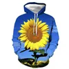 Heren Hoodies Sweatshirts Fashion Sunflower Scenery Hoodies 3D Print Women Streetwear Oversized pullovers y2k hoodie capuchon sweatshirts vrouw kind kleding 240424