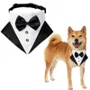 Hundkläder justerbar formell smoking krage valp bandana stora hundar båge pojke bröllop tux med bowtie husdjur födelsedagsdräkt