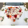 Decorative Flowers 16pcs / 8pcs /1 Set Wedding Car Decoration Champagne Color Artificial Flower Headdecoration Can Be Customized By Name