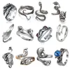 Punk Style Animal Snake Frog Ring Set Punk Jewelry