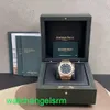 AP Crystal Wrist Watch Royal Oak Series 26240or Blue Disc 18k Rose Gold Watch Machine automática 41mm
