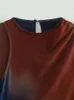 Vestidos casuales Tulle Mini Dress Mujer Tie Dye Dye Ruched Women Semi Sheer Fiesta para 2024 Campo de manga larga Vestido