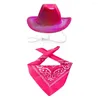 Hundkläder Bekväm Pet Cowboy Hat Western Costume Justerbar Buckle Set Bandana för små