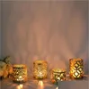 Candlers Nordic Golden Géométrique Hollow Wroyd Fer Candlers Creative Aromatherapy Candlestick Home Decoration Stand O4267940