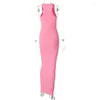 Vestidos casuais 10pcs Party for Women Summer 2024 sem mangas itens de pescoço de pesco