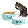 Dog Bowls Feeders Designer Heavy Ceramic High Gloss Bowl Cat Durable Food And Water Pet Dish Chew-Proof Dishwasher Microwave Safe Dhpgl