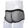 브리핑 팬티 영리한 mode 섹시한 메쉬 복서 남성 속옷 투명한 낮은 허리 나이트웨어 복서 반바지 복서 horts underpants y240425를 통해보십시오.