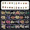 24 Grid Nail Rhinestones Crown Heart Jewelry Gem Stone Crystal DIY Dekoracje sztuki