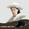 Beretti Cappello da cowboy Western Style Ladies Retro Trendy Accessori per visiera a cinque punti Dick Star Dome Party Q9z2