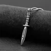 Hip Hop Dagger Sword Couteau Blade Collier pendentif en acier inoxydable pour hommes Colliers de cadeau Jewlerery3337164