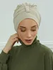 Hijabs Muslim Instant Instant Turban Pure Stretch Hijabs Interior para Caps Pronto para usar lenço de cabeça para mulheres sob o capô D240425